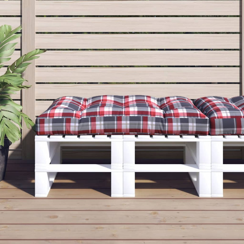 Palletkussen Stof Ruitpatroon Rood Rood Ruitpatroon