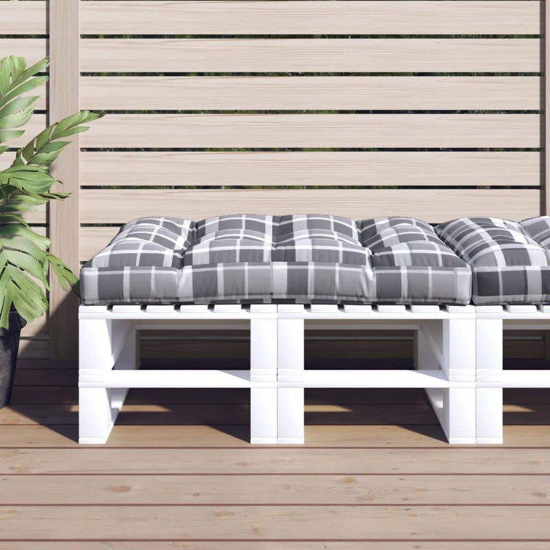 Palletkussen Stof Ruitpatroon Grijs Grijs Ruitpatroon