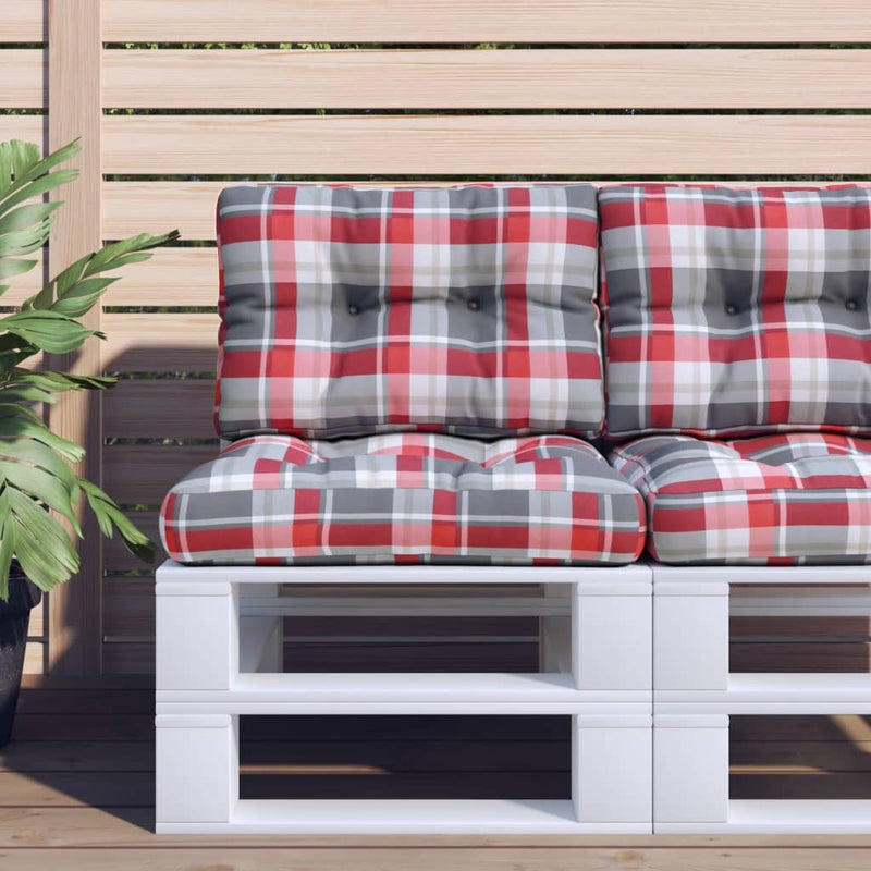 Palletkussen Stof Ruitpatroon Rood Rood Ruitpatroon