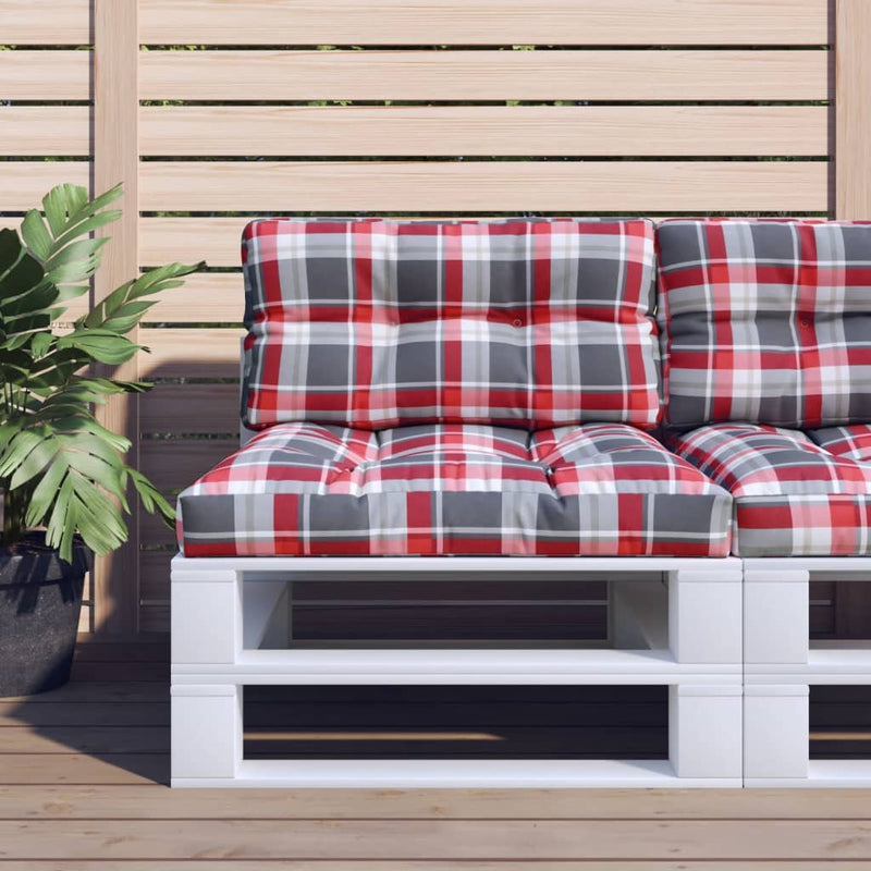 Palletkussen Stof Ruitpatroon Rood Rood Ruitpatroon