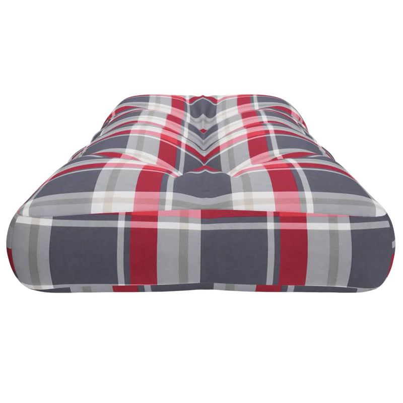 Palletkussen Stof Ruitpatroon Rood Rood Ruitpatroon