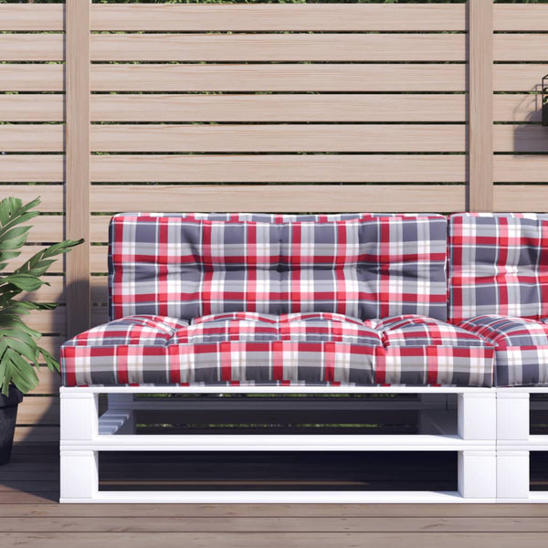Palletkussen Stof Ruitpatroon Rood Rood Ruitpatroon