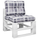 Palletkussens 2 St Ruitpatroon Stof Grijs Grijs Ruitpatroon