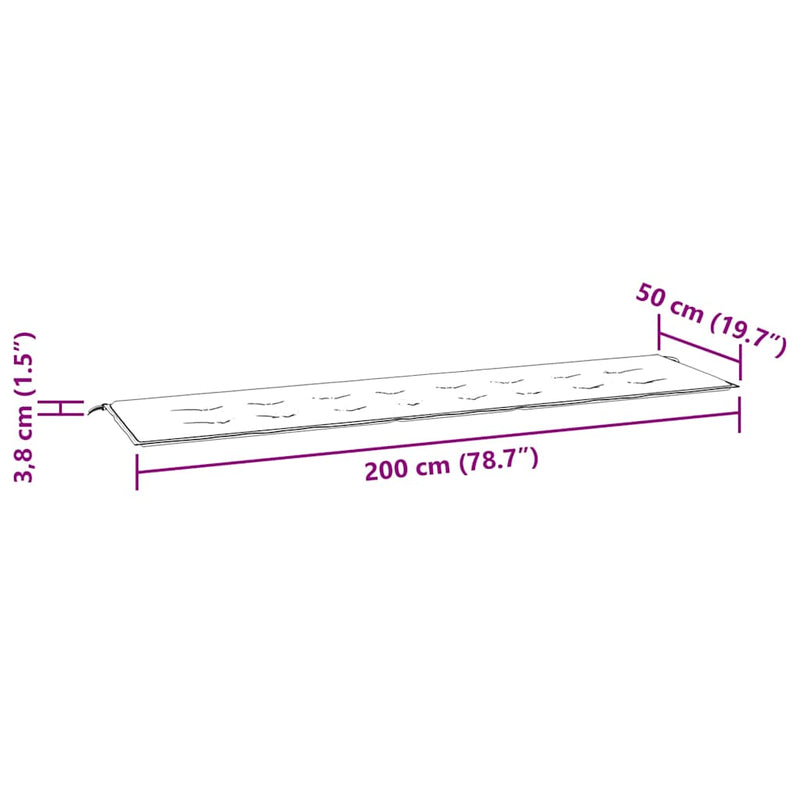 Tuinbankkussen 200X50X4 Cm Stof