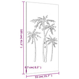 Wanddecoratie Tuin Palmboomontwerp 105X55 Cm Cortenstaal