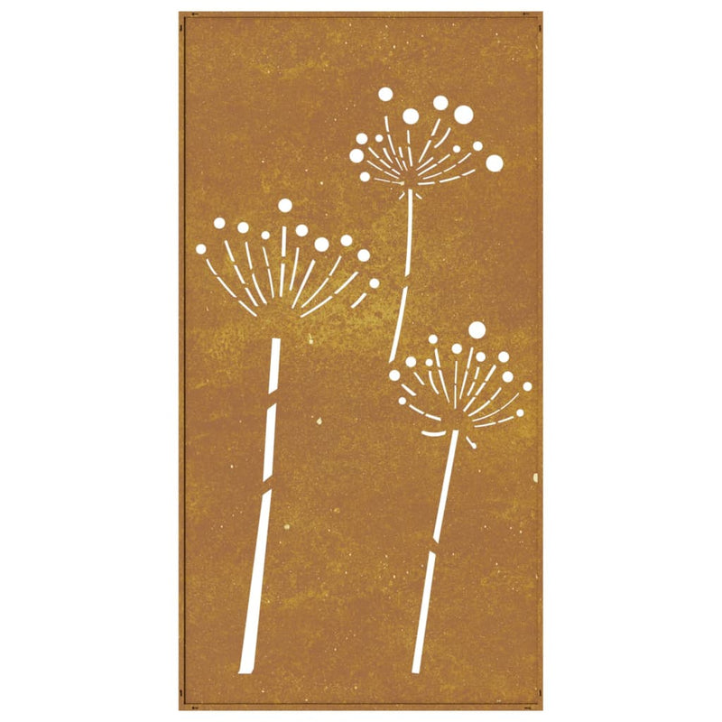 Wanddecoratie Tuin Bloemenontwerp 105X55 Cm Cortenstaal