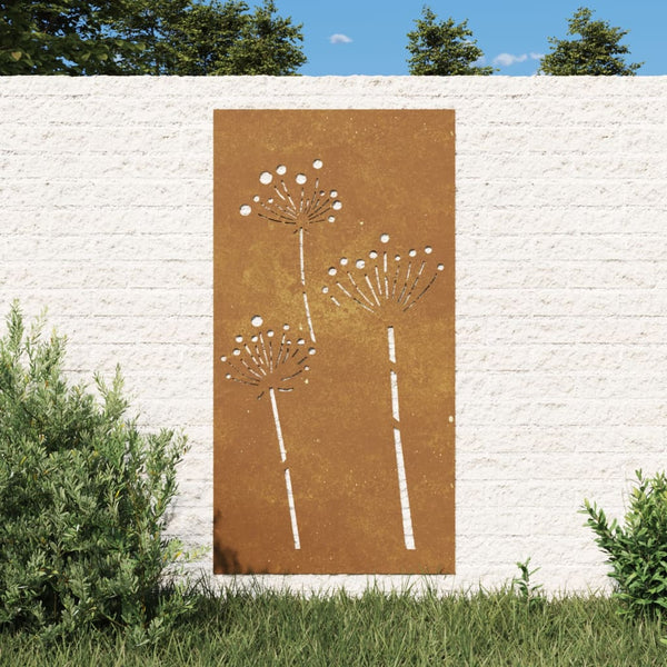 Wanddecoratie Tuin Bloemenontwerp 105X55 Cm Cortenstaal