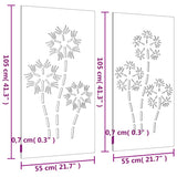Wanddecoratie Tuin 2 St Bloemenontwerp 105X55 Cm Cortenstaal