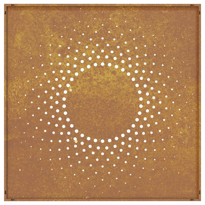 Wanddecoratie Tuin Zonontwerp 55X55 Cm Cortenstaal