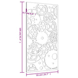 Wanddecoratie Tuin Tandwielontwerp 105X55 Cm Cortenstaal