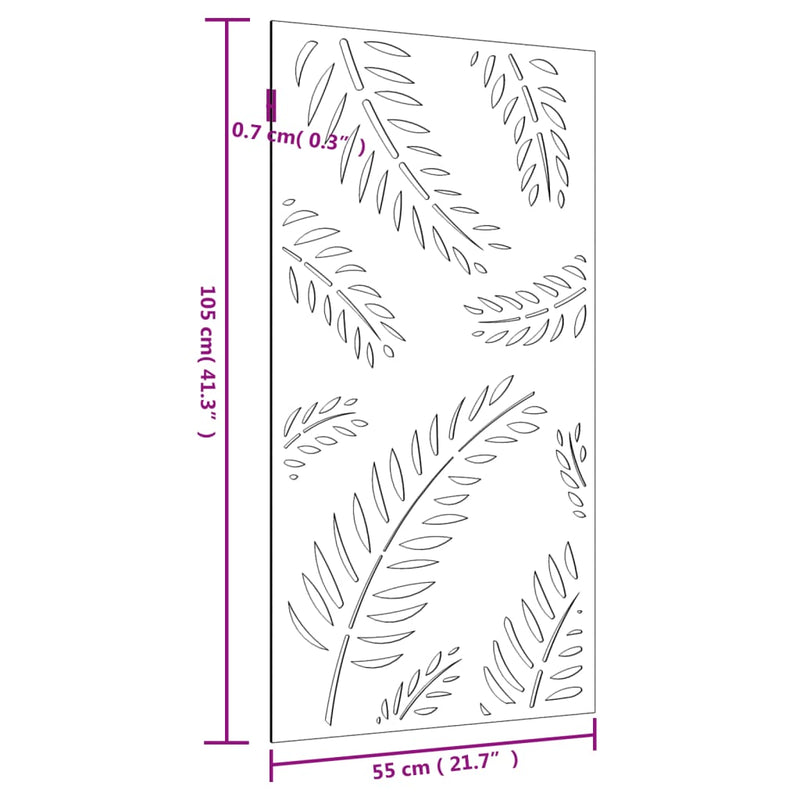 Wanddecoratie Tuin Bladontwerp 105X55 Cm Cortenstaal