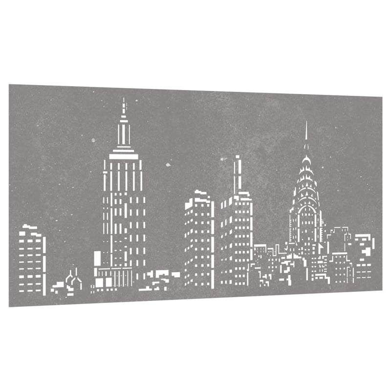 Wanddecoratie Tuin Skyline-Ontwerp 105X55 Cm Cortenstaal