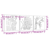 Wanddecoratie Tuin 3 St Grasontwerp 55X55 Cm Cortenstaal