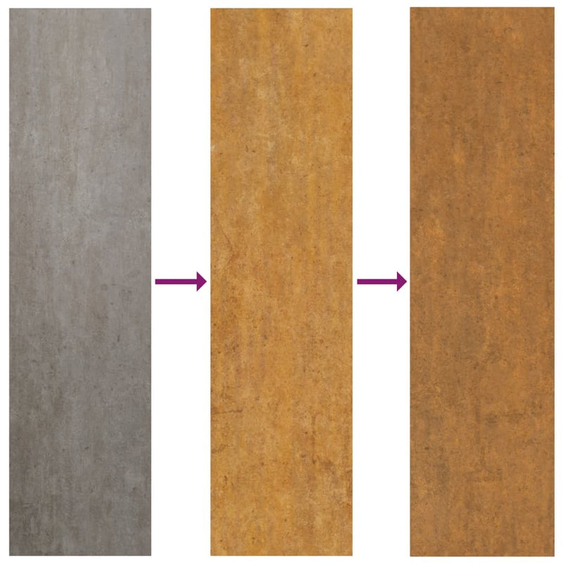 3-Delige Tuindecoratieset Boomontwerp 105X55 Cm Cortenstaal