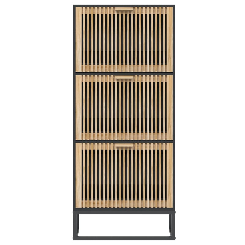 Schoenenkast 52X25X120 Cm Bewerkt Hout