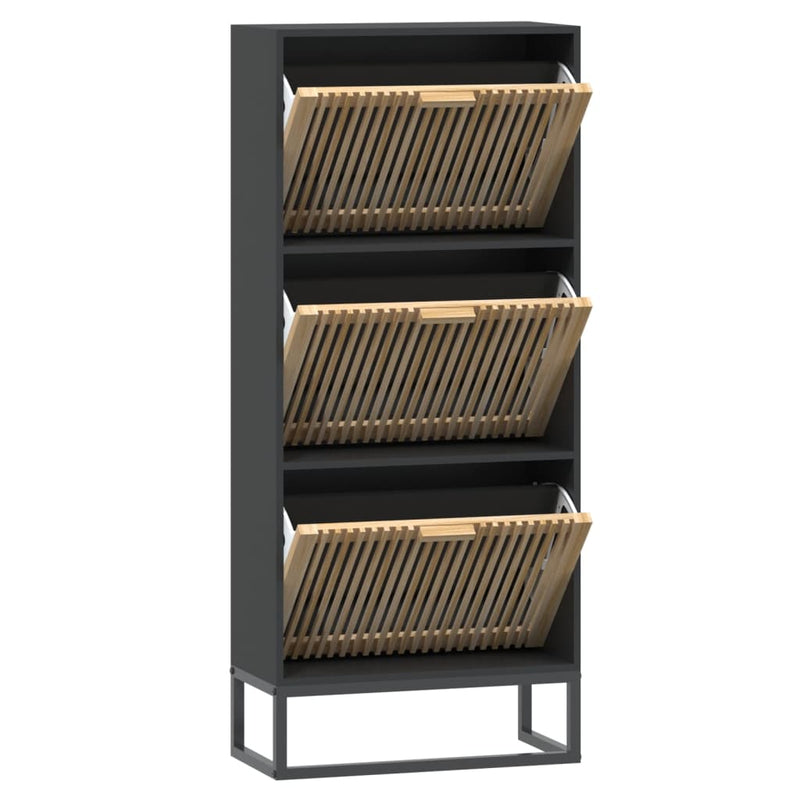 Schoenenkast 52X25X120 Cm Bewerkt Hout