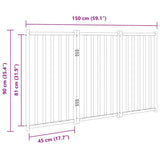Hondenhek Inklapbaar 3 Panelen 150 Cm Massief Vurenhout