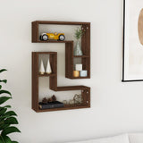 Wandplanken 2 Pcs 50 X 15 X 85 Cm Bewerkt Hout
