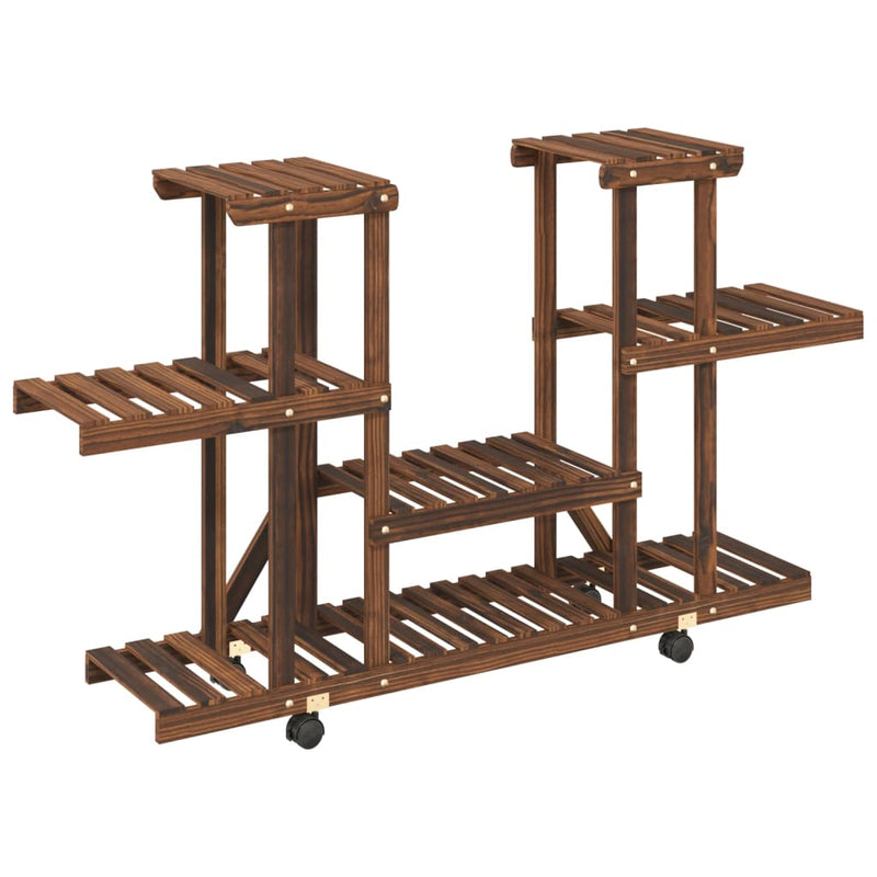 Plantenstandaard Met Wielen Massief Vurenhout