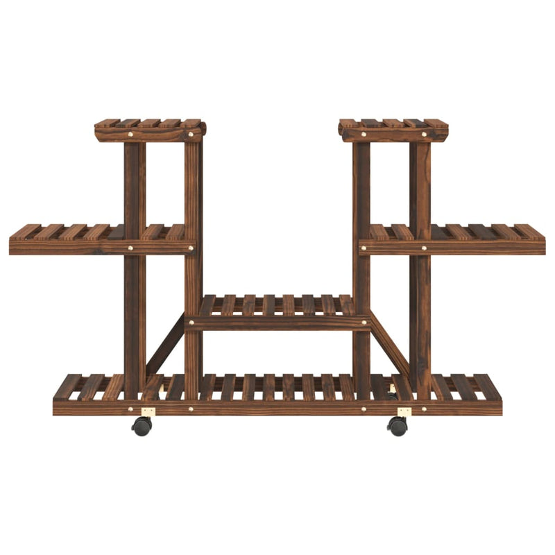 Plantenstandaard Met Wielen Massief Vurenhout