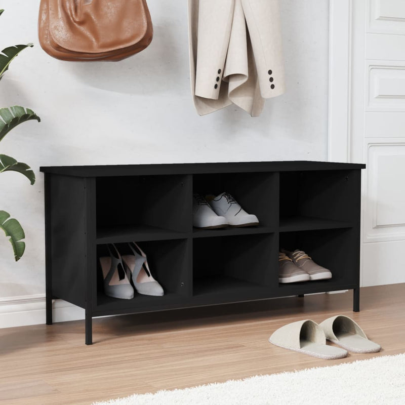 Schoenenkast 38X35X Bewerkt Hout Zwart
