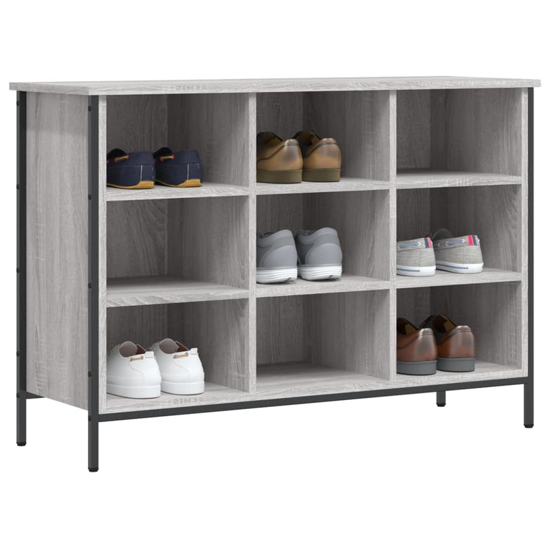Schoenenkast 100X35X Bewerkt Hout Eikenkleur Grijs Sonoma