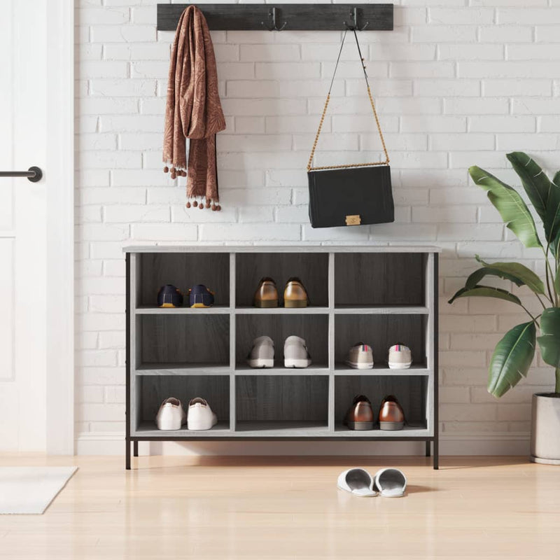 Schoenenkast 100X35X Bewerkt Hout Eikenkleur Grijs Sonoma