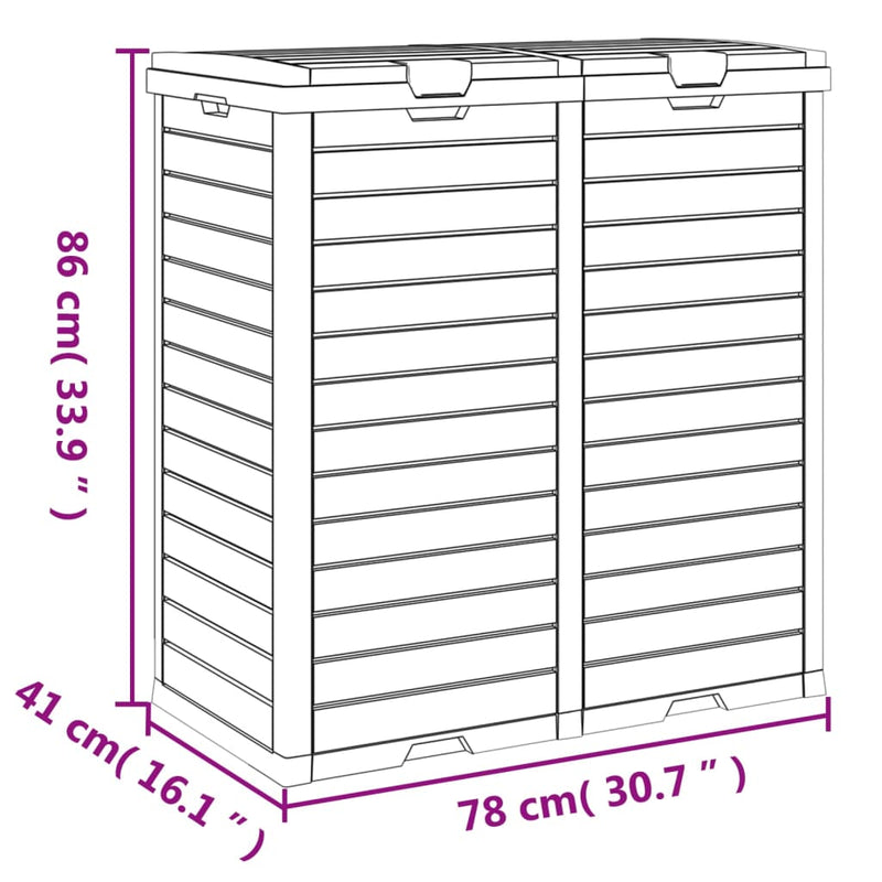 Vuilnisbak Voor Tuin 78X41X86 Cm Polypropeen