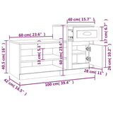Schoenenkast 100X42X60 Cm Bewerkt Hout