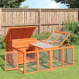 Konijnenhok 144X123X67,5 Cm Massief Grenenhout Kleurig