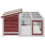 Konijnenhok 144X123X67,5 Cm Massief Grenenhout Kleurig
