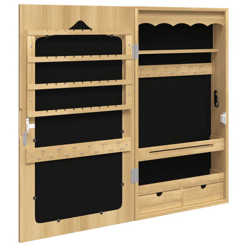 Sieradenkast Met Spiegel Wandgemonteerd 37,5X10X67 Cm