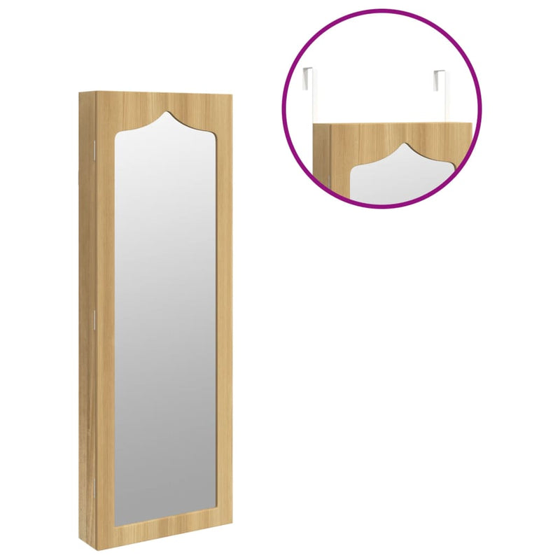Sieradenkast Met Spiegel Wandgemonteerd 37,5X10X106 Cm