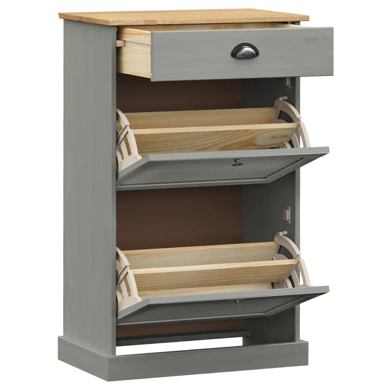 Schoenenkast Vigo 60X35X96 Cm Massief Grenenhout