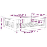 Hondenbed 105,5X75,5X28 Cm Massief Grenenhout