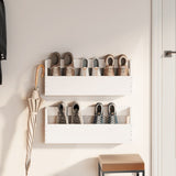 Schoenenrekken 59X9X23 Cm Massief Grenenhout Wit