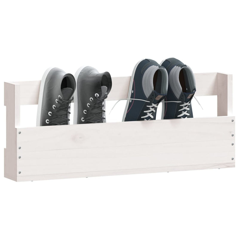 Schoenenrekken 59X9X23 Cm Massief Grenenhout Wit