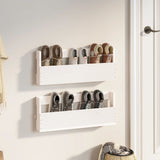 Schoenenrekken 59X9X23 Cm Massief Grenenhout Wit