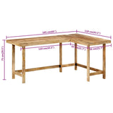 Bureau 165X110X75 Cm Massief Mangohout