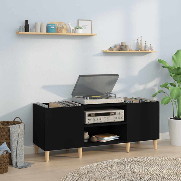 Platenkast Bewerkt Hout