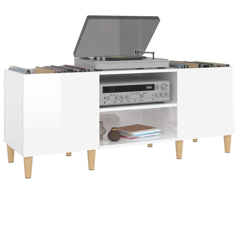 Platenkast Bewerkt Hout