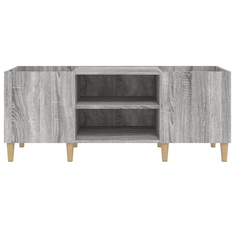 Platenkast Bewerkt Hout Eikenkleurig