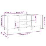 Platenkast 121X38X48 Cm Bewerkt Hout Wit