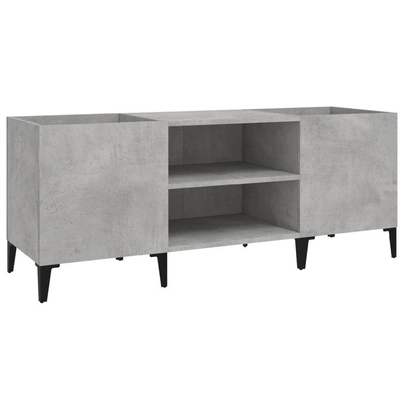 Platenkast 121X38X48 Cm Bewerkt Hout Betongrijs