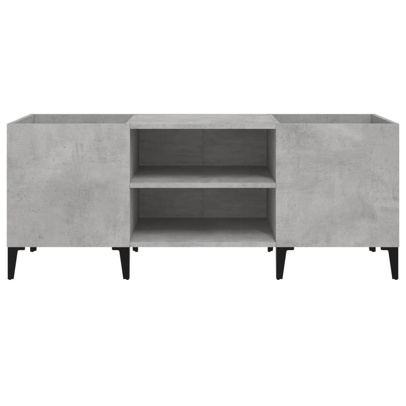 Platenkast 121X38X48 Cm Bewerkt Hout Betongrijs