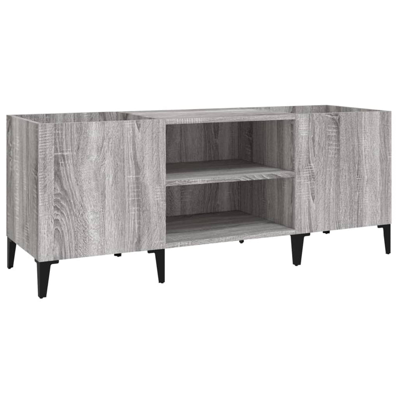 Platenkast 121X38X48 Cm Bewerkt Hout Grijs Sonoma Eikenkleurig