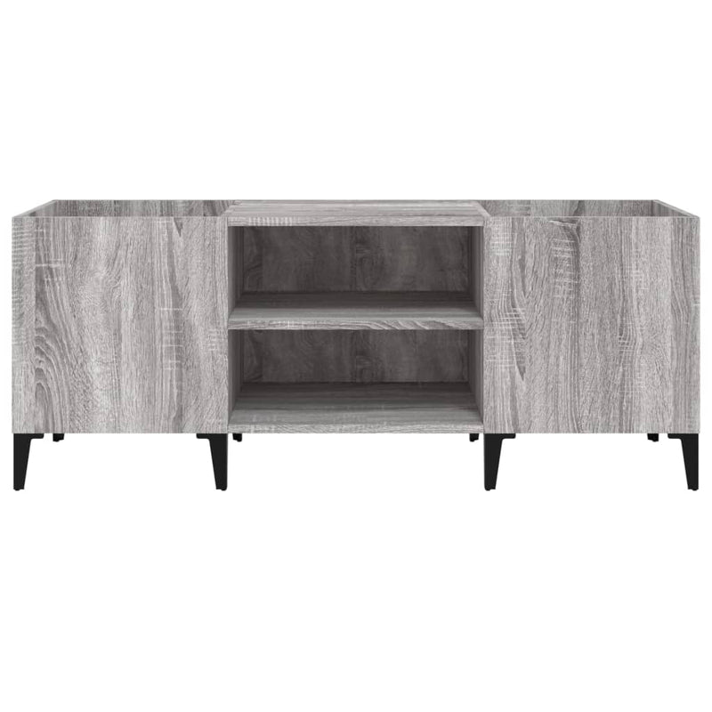Platenkast 121X38X48 Cm Bewerkt Hout Grijs Sonoma Eikenkleurig
