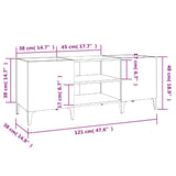 Platenkast 121X38X48 Cm Bewerkt Hout Grijs Sonoma Eikenkleurig