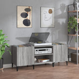 Platenkast 121X38X48 Cm Bewerkt Hout Grijs Sonoma Eikenkleurig