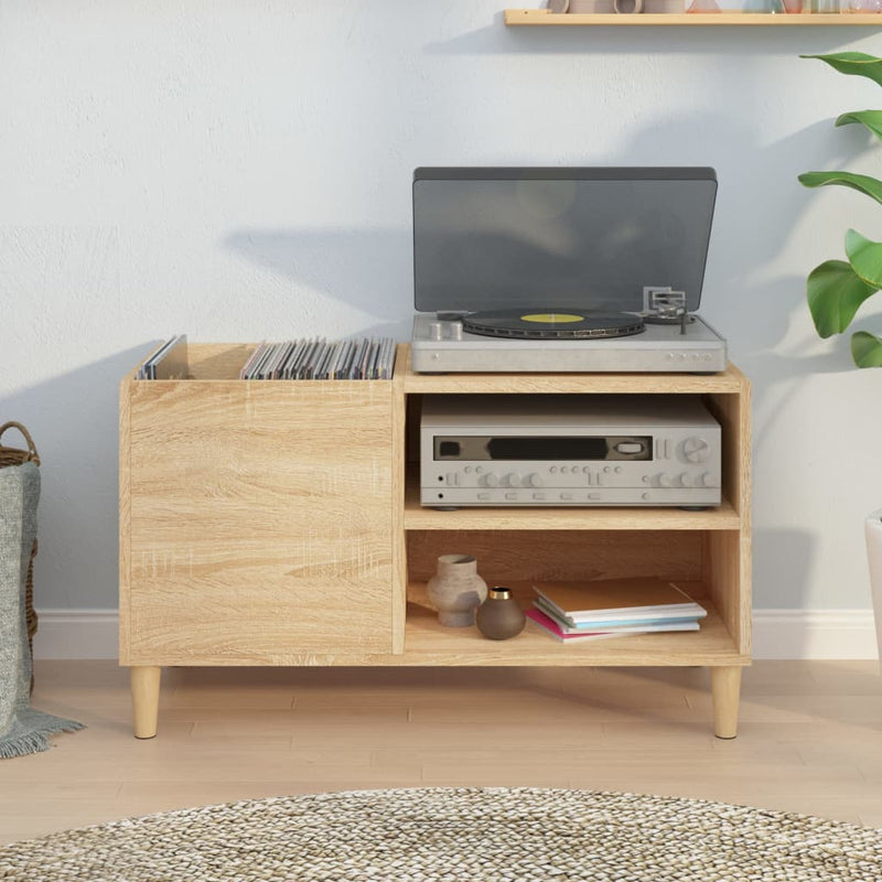 Platenkast 84,5X38X48 Cm Bewerkt Hout Kleurig